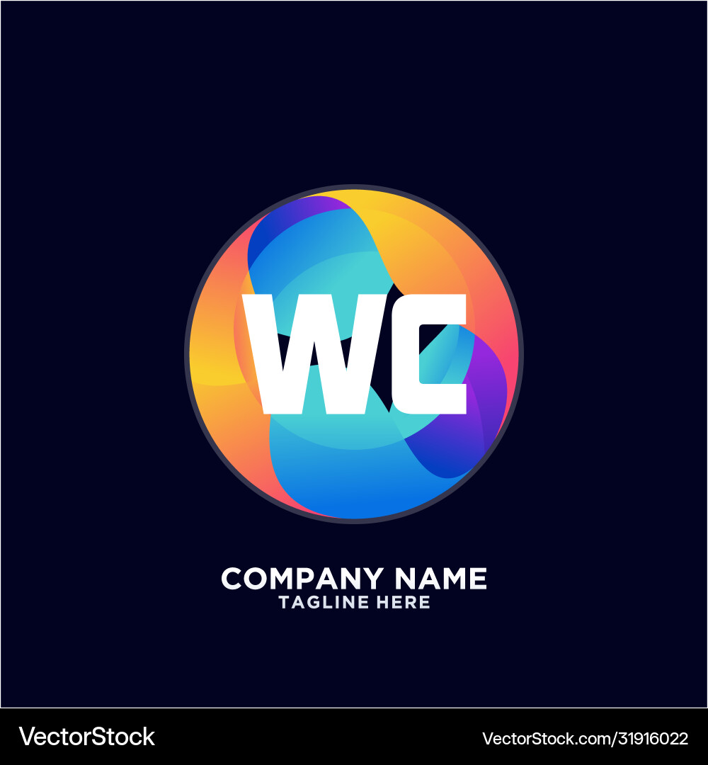 Wc Initial-Logo mit bunten Kreisvorlage Wc Initial-Logo mit bunten Kreisvorlage vektorbild