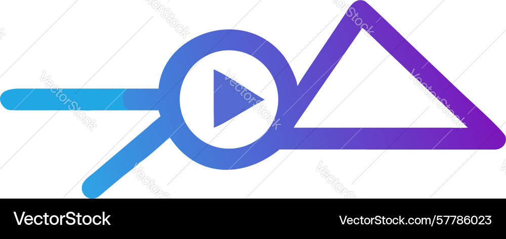Abstract play button search icon design vector image