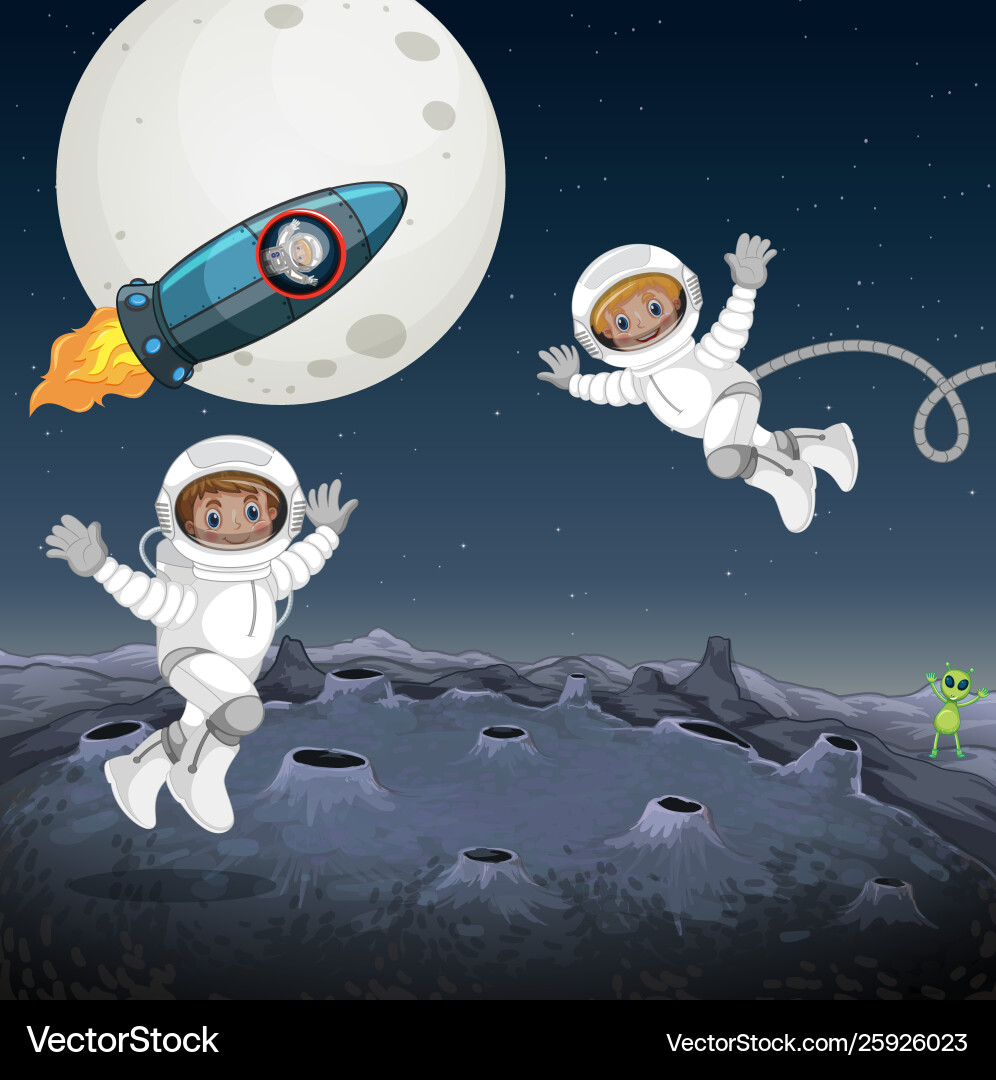 Astronaut Floating in Space vector image