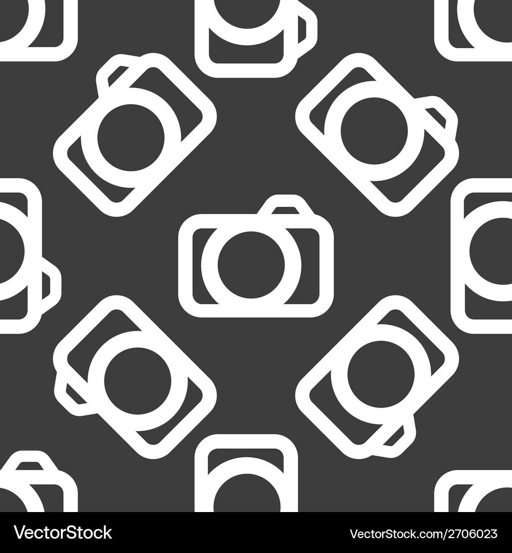 Camera web icon flat design seamless pattern Vector Image