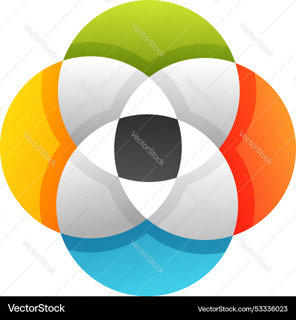 Colorful interlocking circles are creating Colorful interlocking circles are creating Vector Image