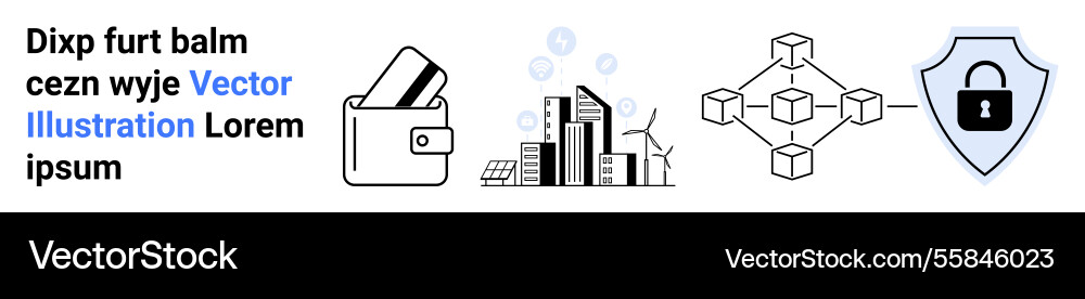 Digital wallet blockchain technology secure Vector Image