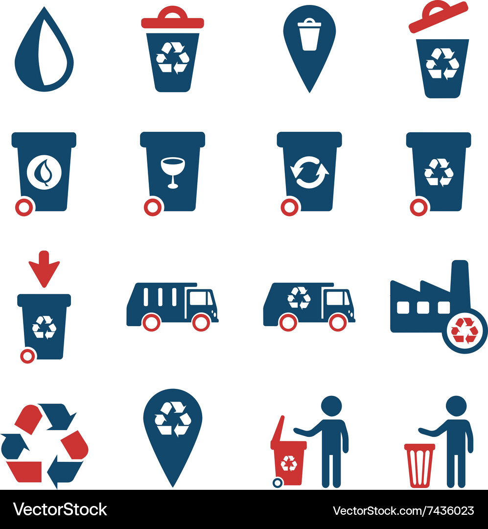 Garbage simply icons Vector Image