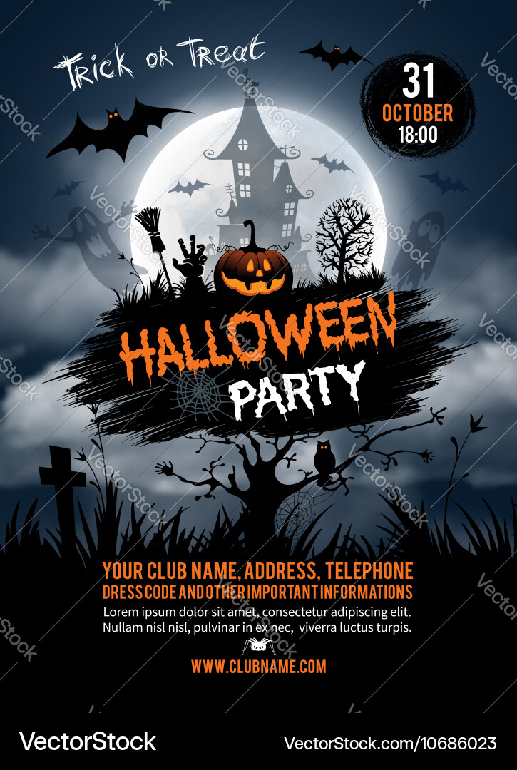 Halloween Party Royalty Free Vector Image Vectorstock Halloween Party Royalty Free Vector Image Vectorstock