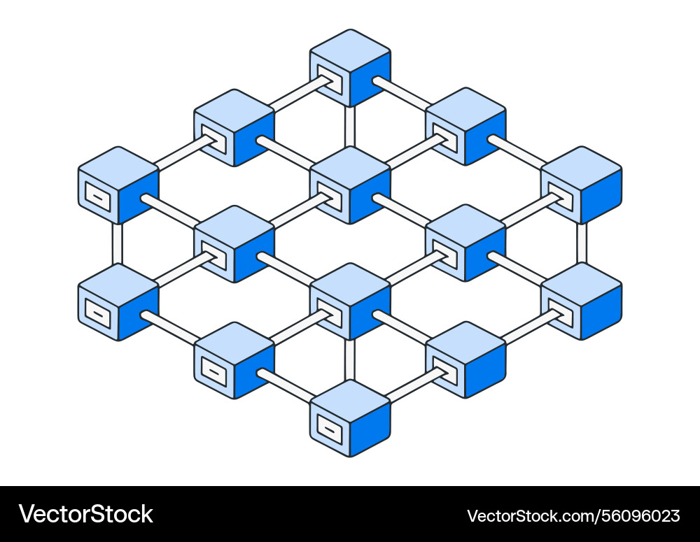 Interconnected blocks forming a chain vector image