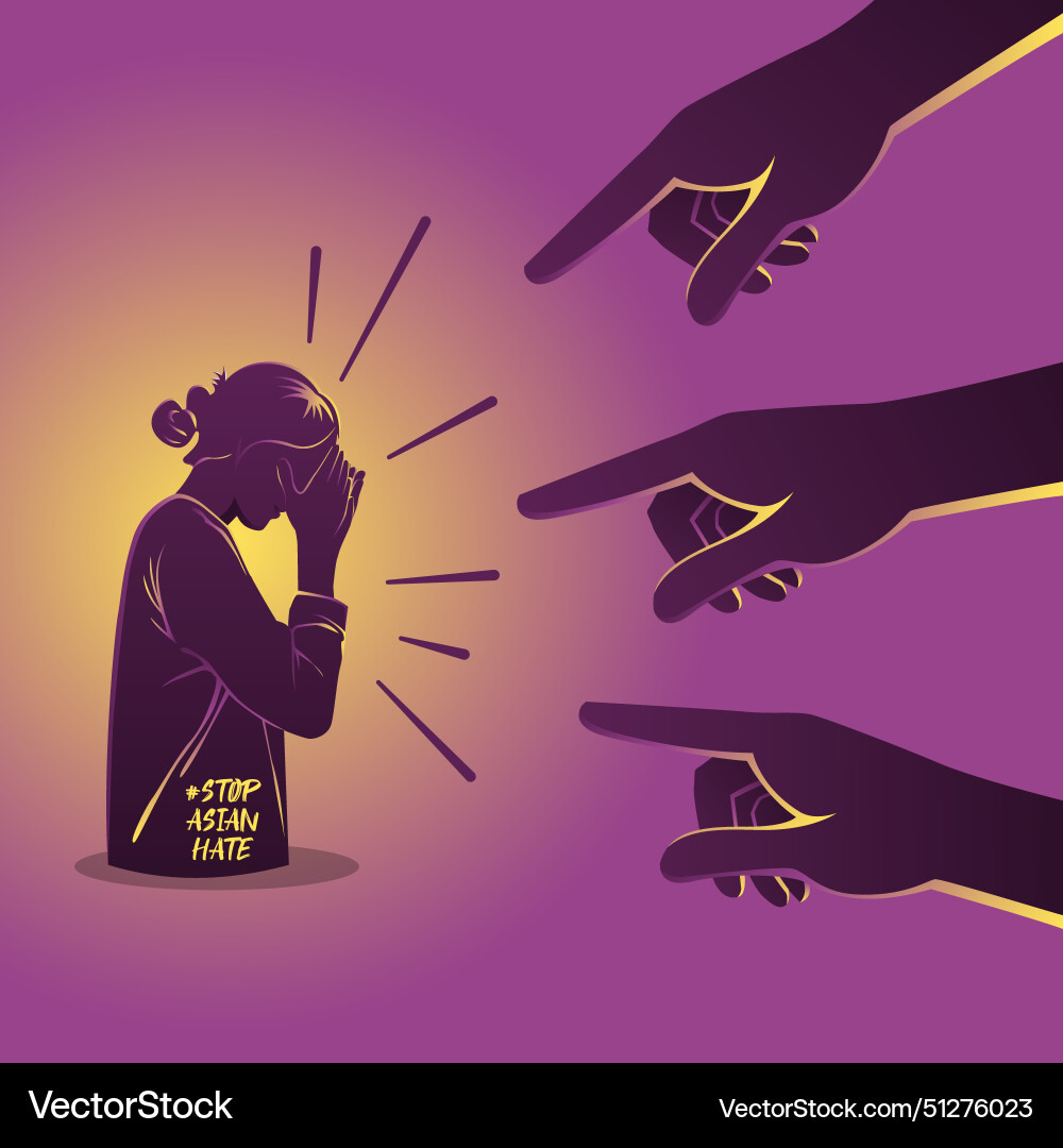 Racism Concept With Hands Pointing At Person Vector Image Racism Concept With Hands Pointing At Person Vector Image