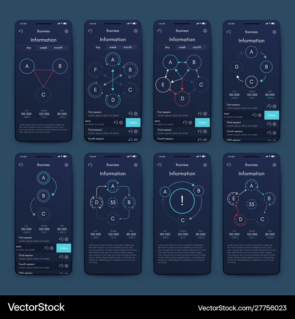 Verschiedene ui ux gui-Bildschirme und flache Web-Symbole Verschiedene ui ux gui-Bildschirme und flache Web-Symbole vektorbild