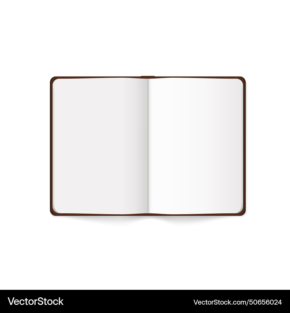 Blank open notepad isolated on white background vector image