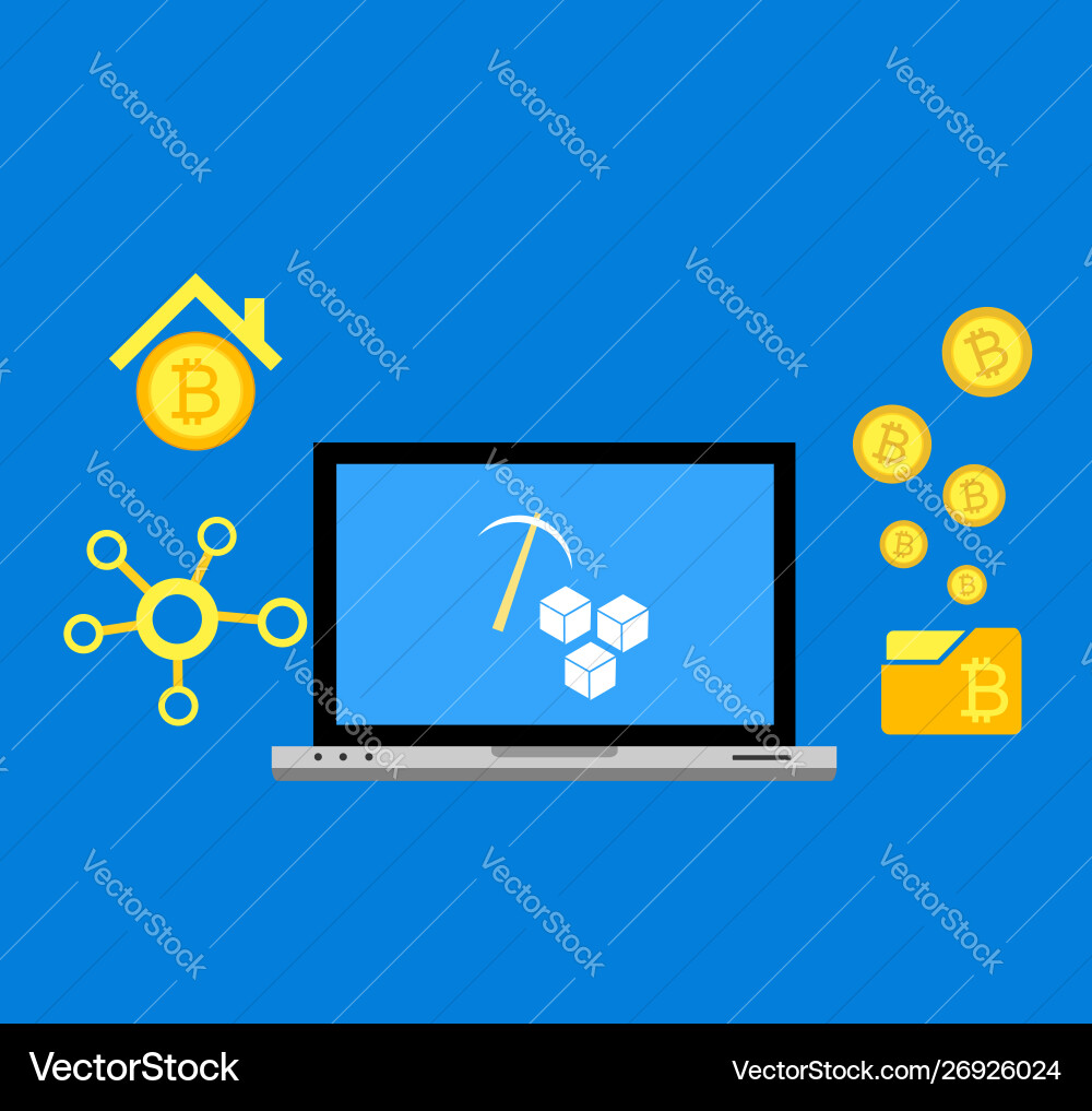 Blockchain scheme mining crypto currency server Blockchain scheme mining crypto currency server Vector Image
