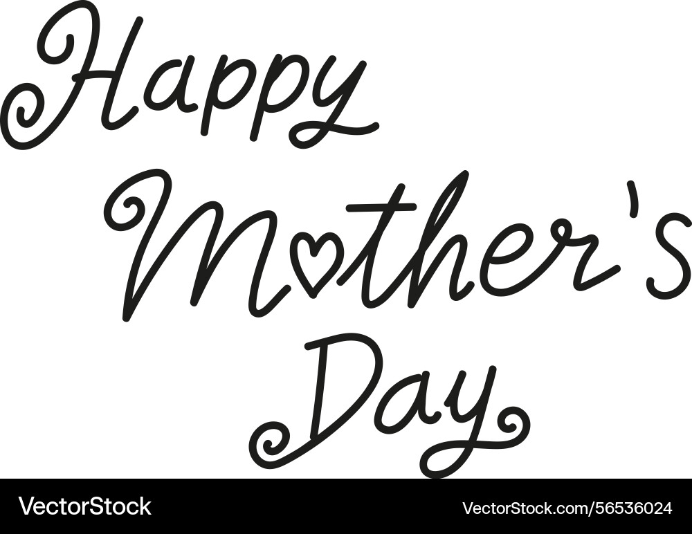 Happy mothers day text in elegant script font Vector Image