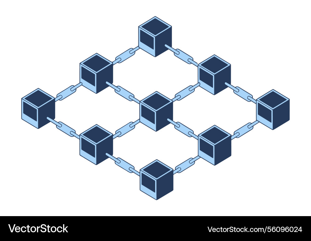 Interconnected blocks forming a chain Interconnected blocks forming a chain vector image