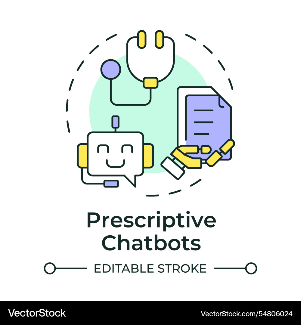 Prescriptive chatbots multi color concept icon Prescriptive chatbots multi color concept icon vector image
