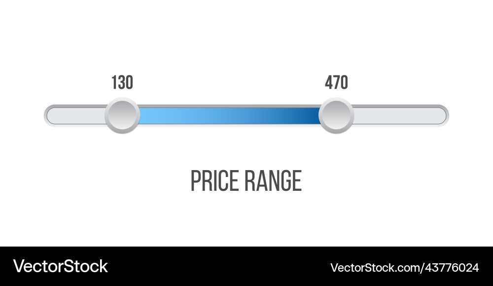 Price range scrollbar in web form online Price range scrollbar in web form online vector image
