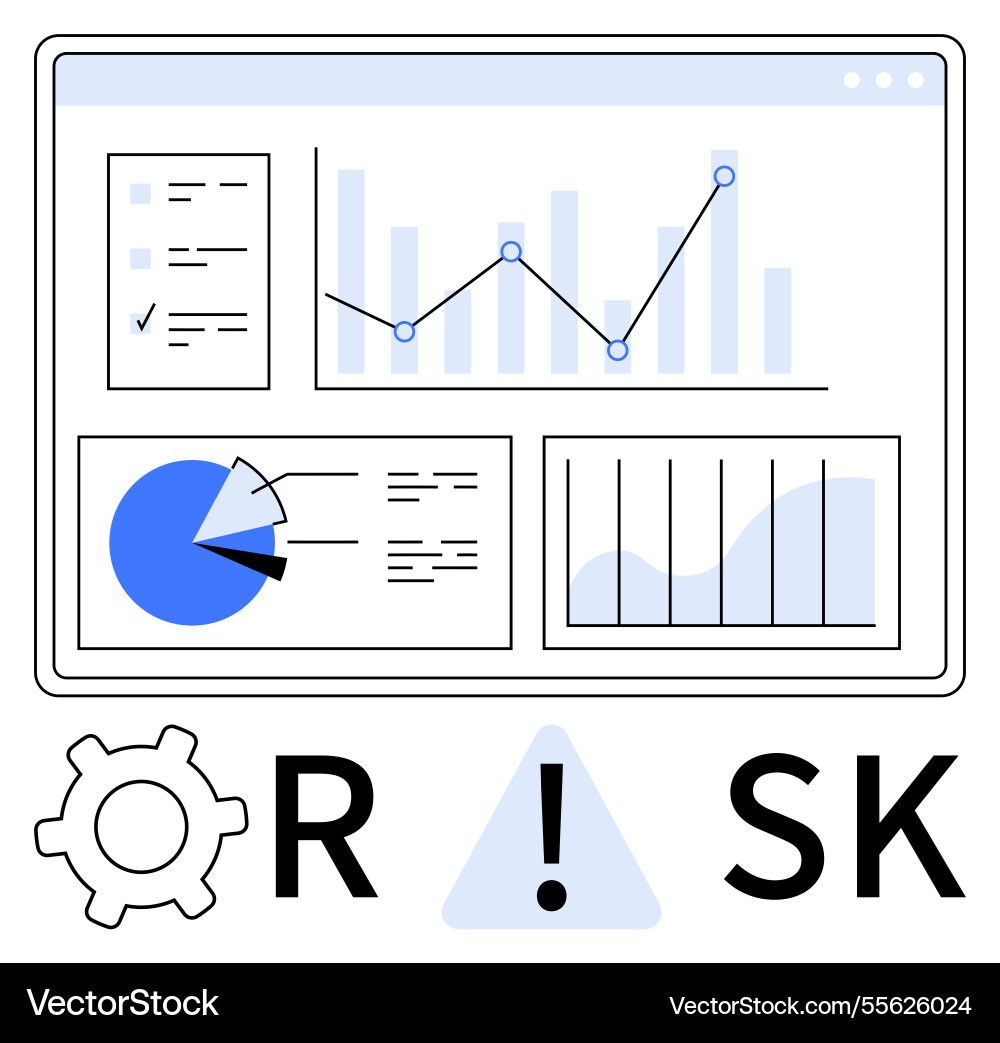 Risk management and data analysis with charts Risk management and data analysis with charts Vector Image