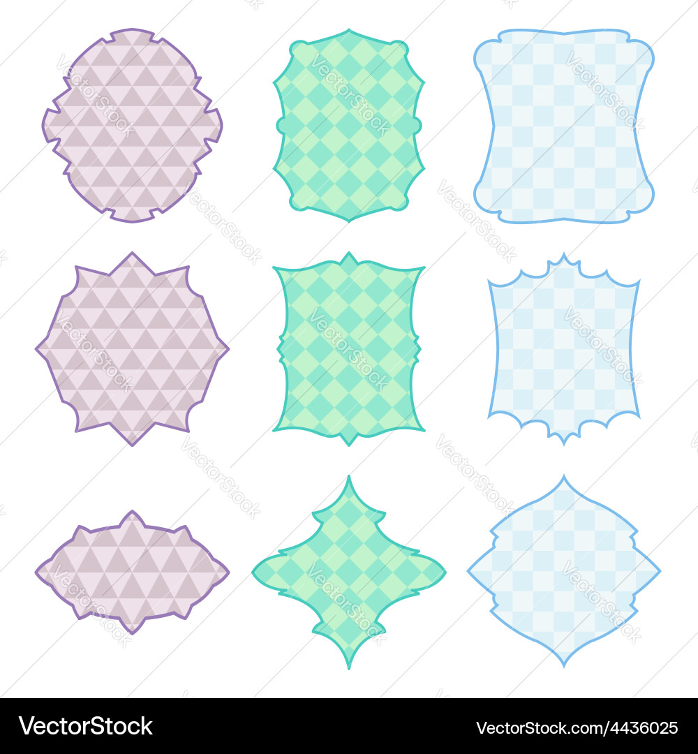 9 frames with geometric pattern vector image