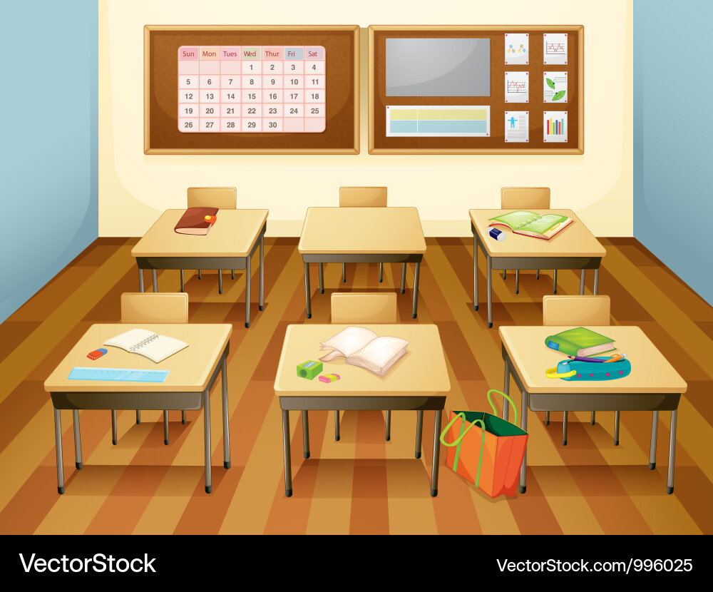Children in a Classroom Setting Vector Image