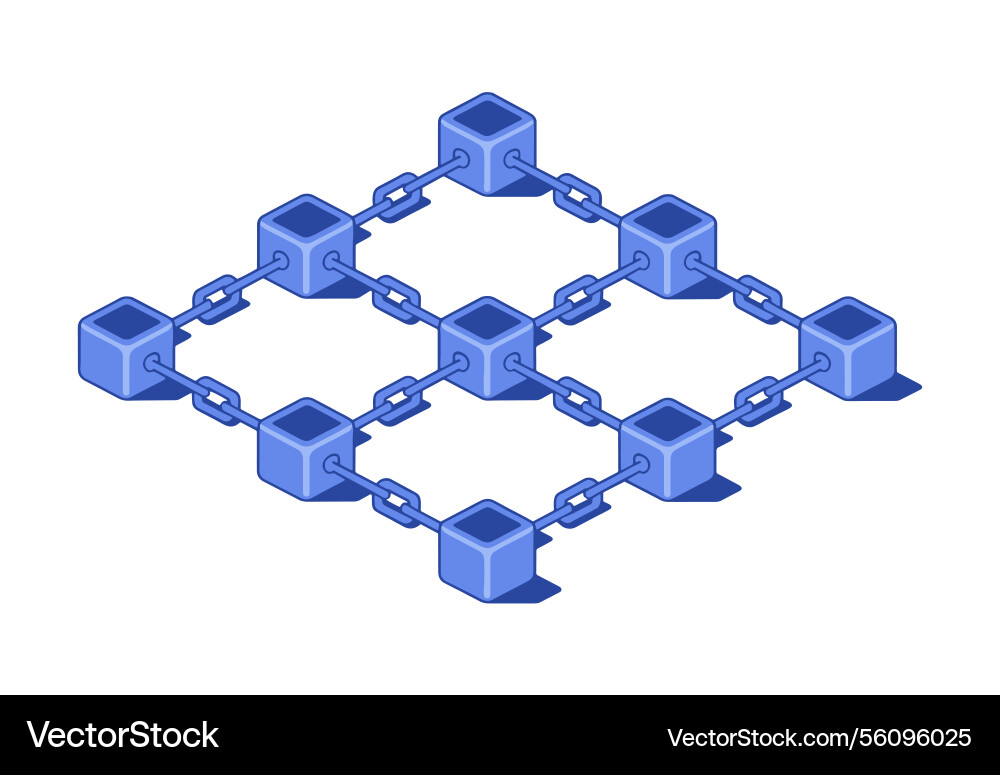 Interconnected blocks forming a chain Interconnected blocks forming a chain vector image