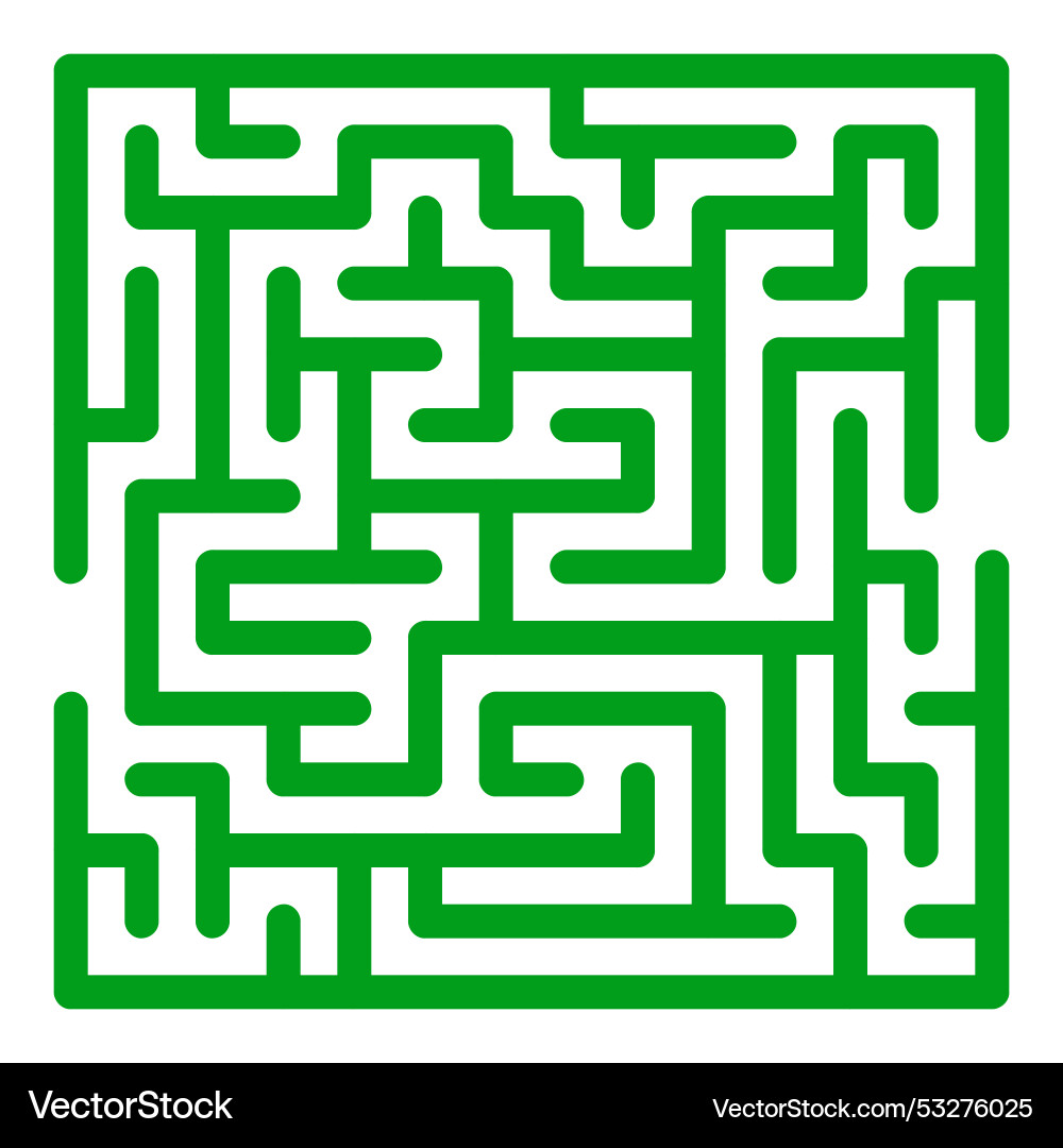 Maze shape design element there is one entrance Vector Image