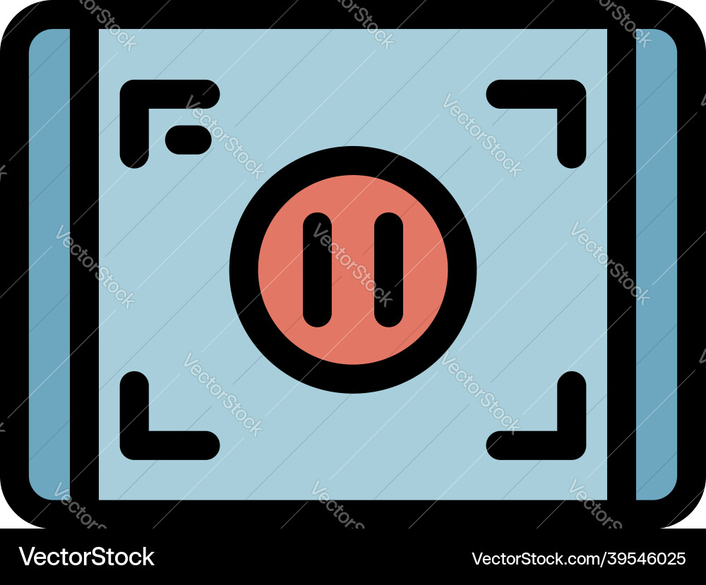 Pause screen record icon color outline Pause screen record icon color outline vector image