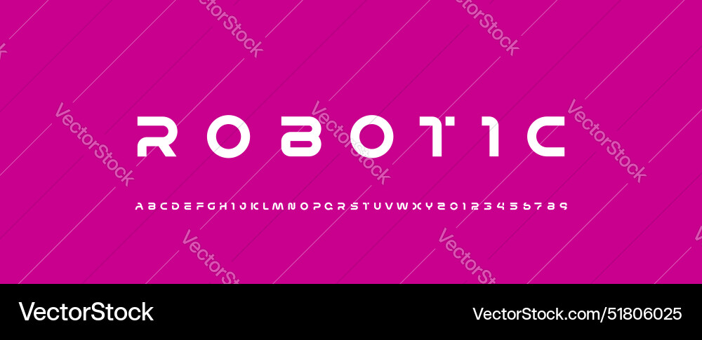 Technology font alphabet made robotic style Vector Image