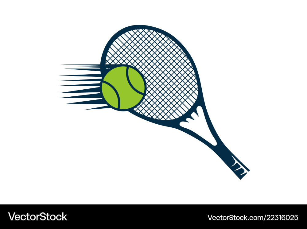 Tennis Racket and Ball Logo Vector Image