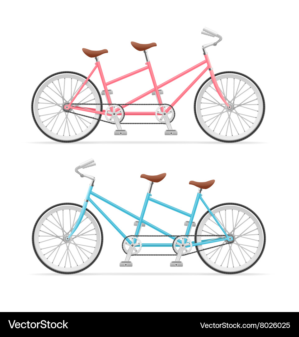 Vintage Tandem Bicycle Duo Vector Image