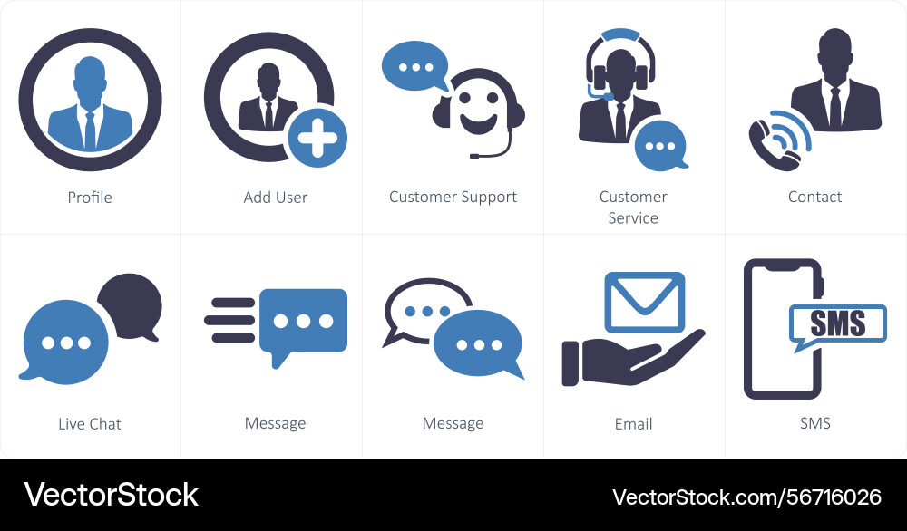 A set of 10 contact icons as profile add user Vector Image