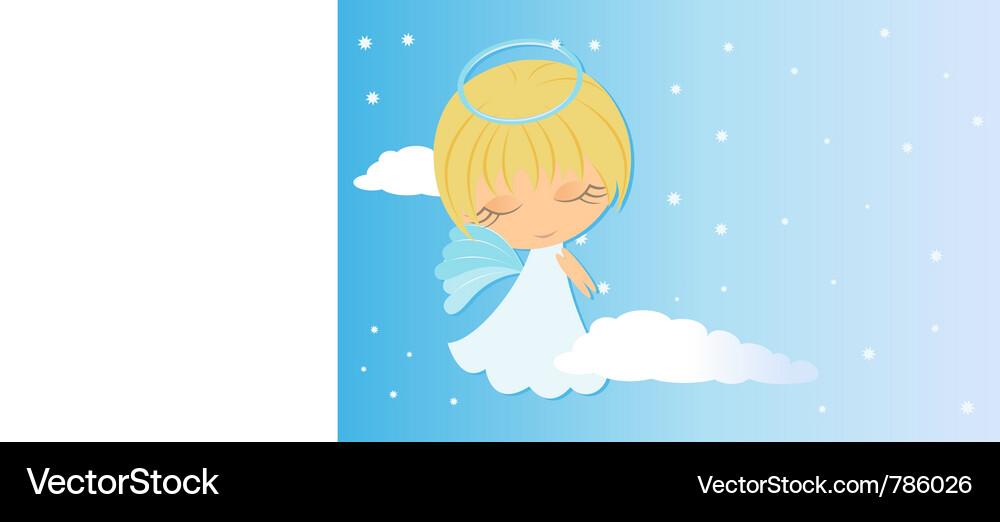 Angel looking over shoulder Vector Image