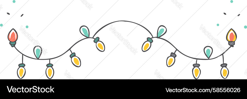 Cozy Fairy Light String Frame Vector Image