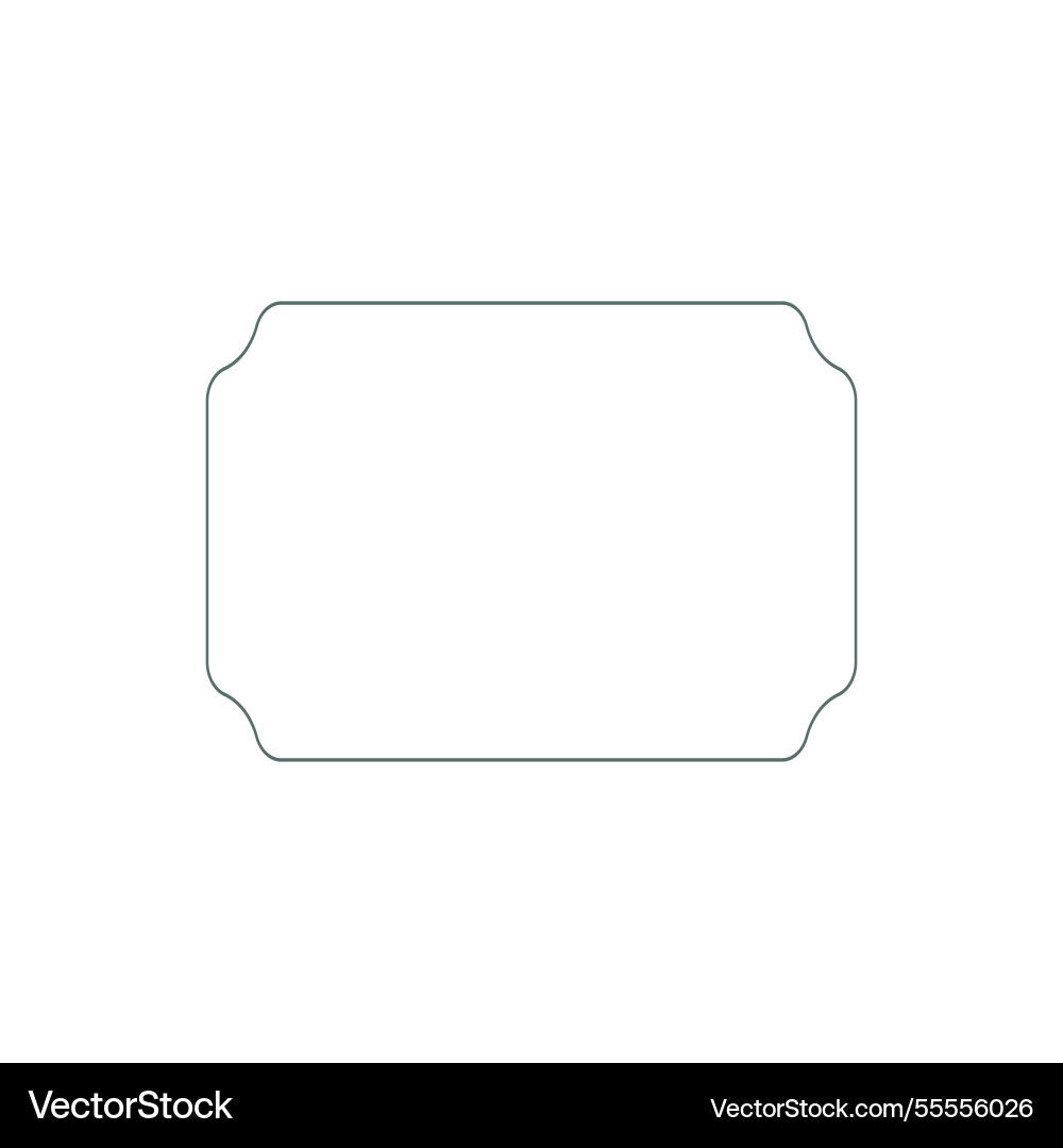 Frame is rectangular with concave corners Vector Image