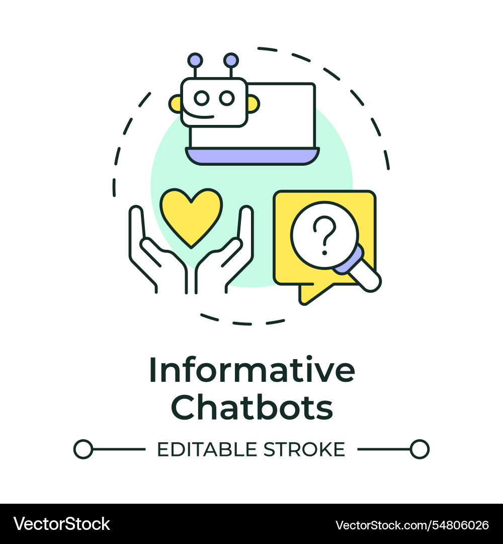 Informative chatbots multi color concept icon Informative chatbots multi color concept icon vector image