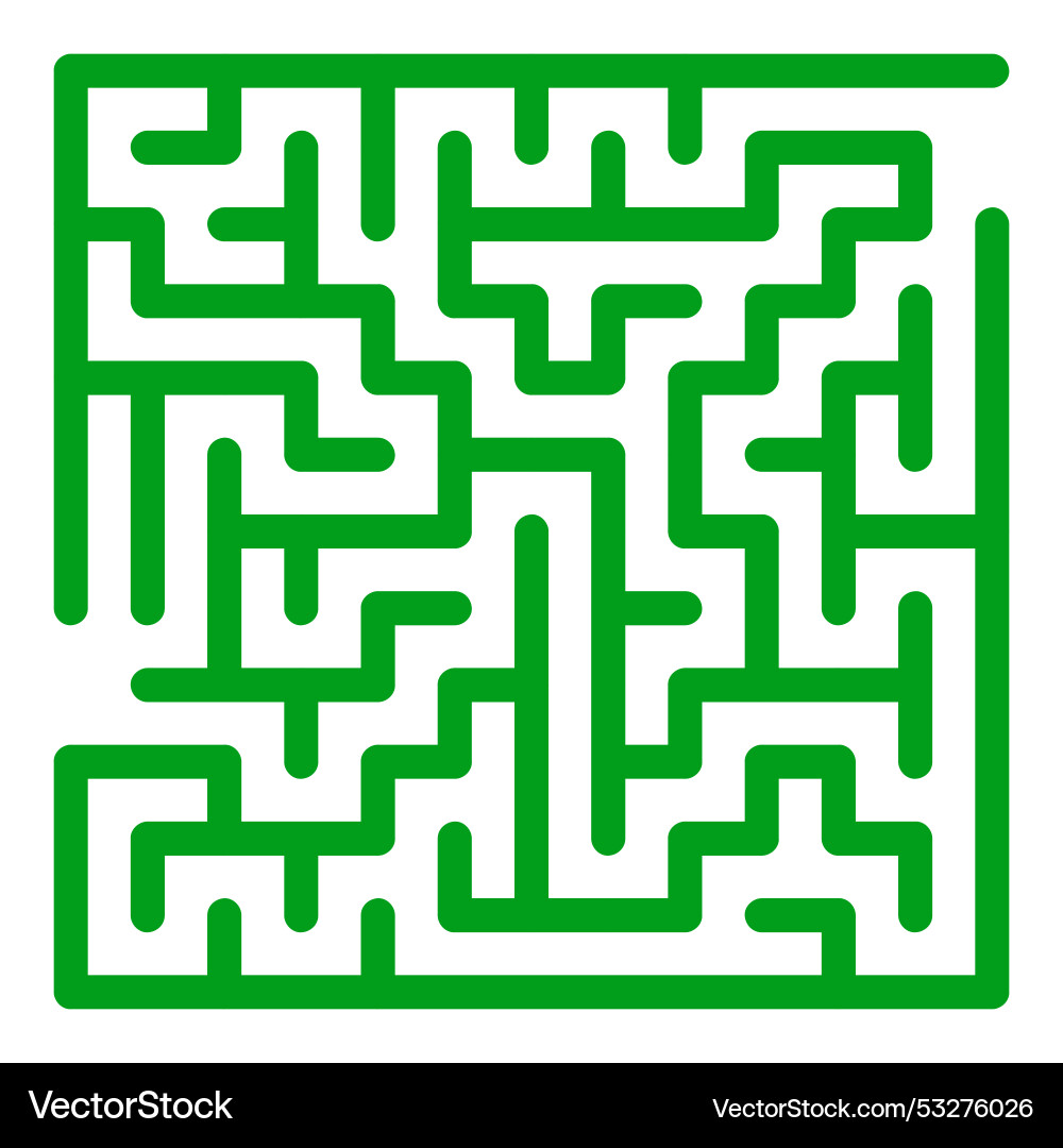 Maze shape design element there is one entrance Vector Image