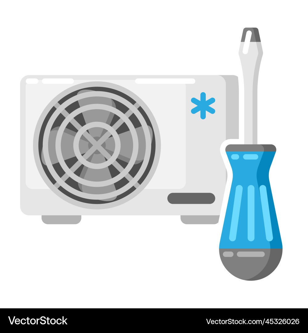 Repair outdoor box air conditioner Repair outdoor box air conditioner vector image