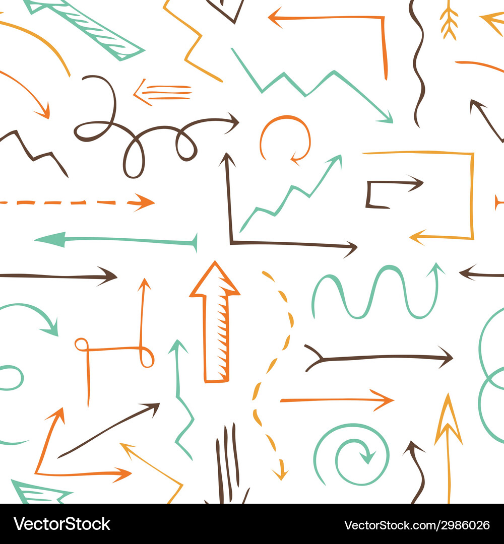 Sketchy Arrow Pattern Vector Image