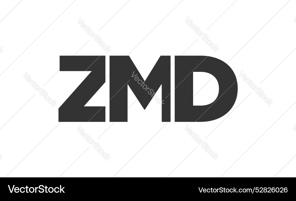 Zmd logo design template with strong and modern Vector Image