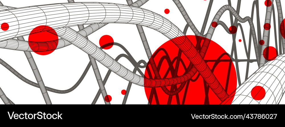 Abstract background with a wireframe dynamic Vector Image