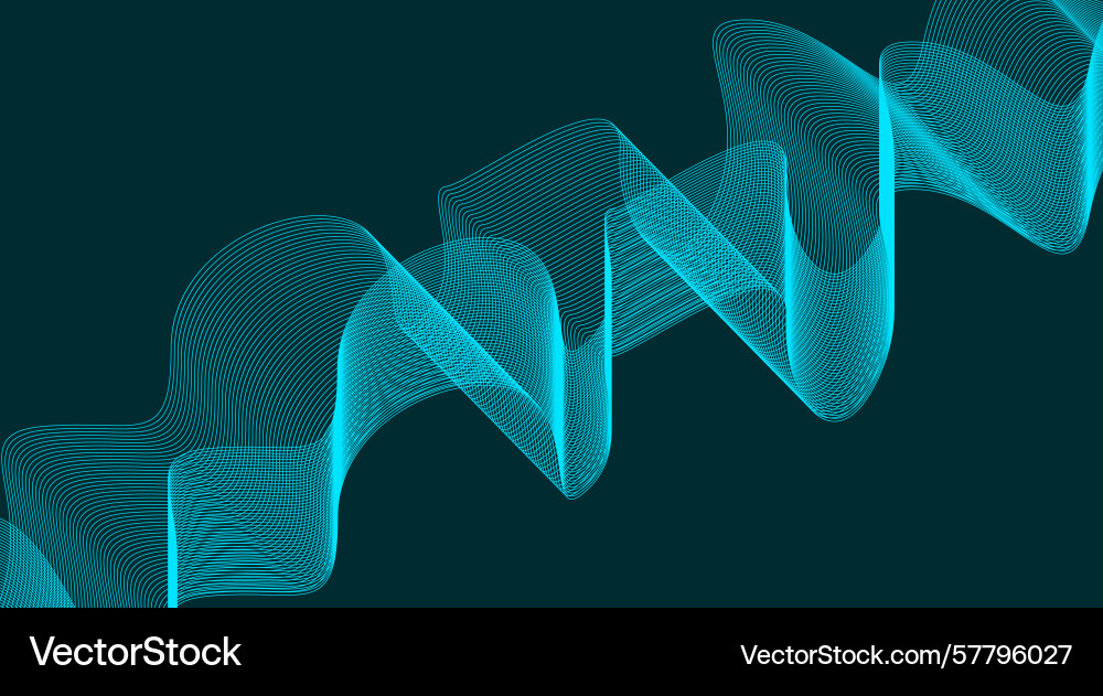 Blend wavy lines curved background cyan color Blend wavy lines curved background cyan color Vector Image