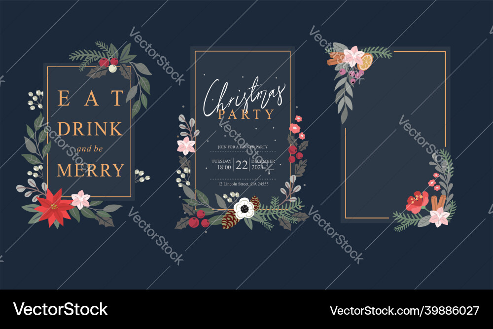Christmas frame with flower fir branches Christmas frame with flower fir branches vector image