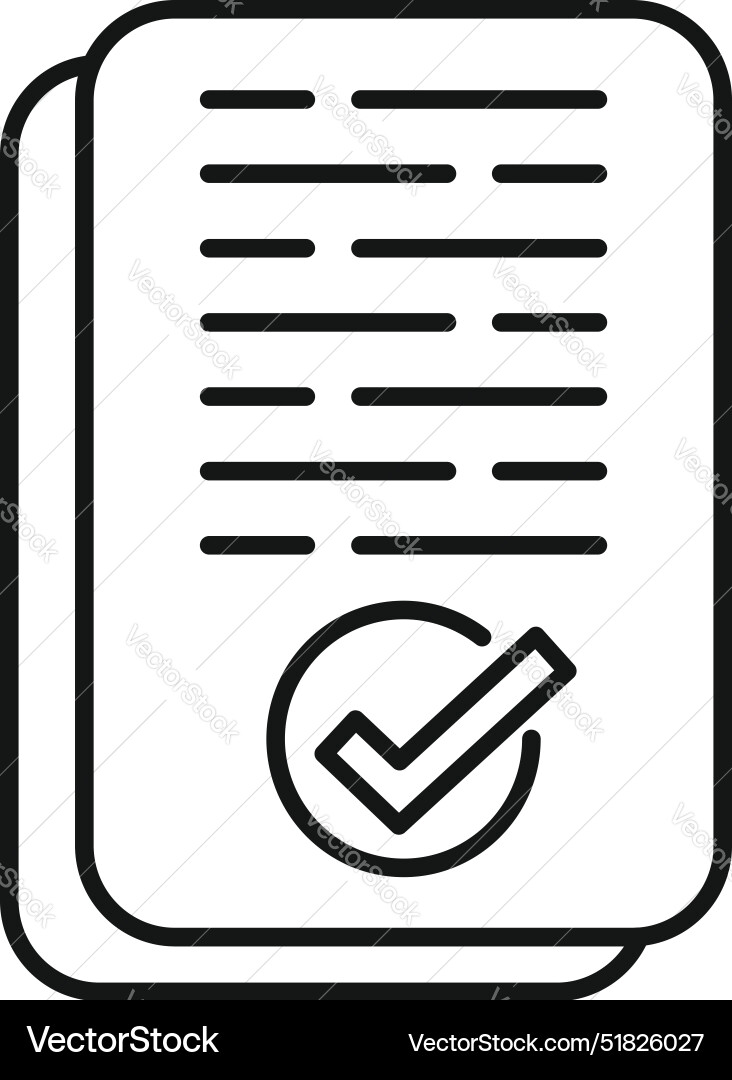 Contract agreement with check mark showing Contract agreement with check mark showing Vector Image