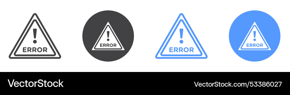 Error icon flat line symbol set Vector Image