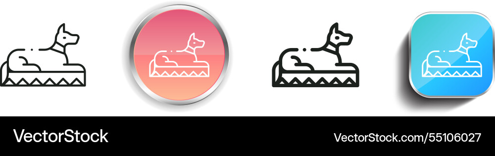 Jackal icon thin linear regular and button style vector image