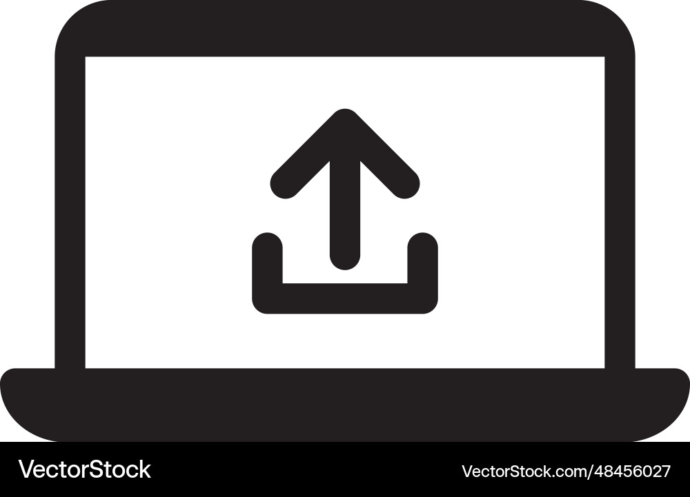 Laptop screen with upload sign internet file Laptop screen with upload sign internet file vector image