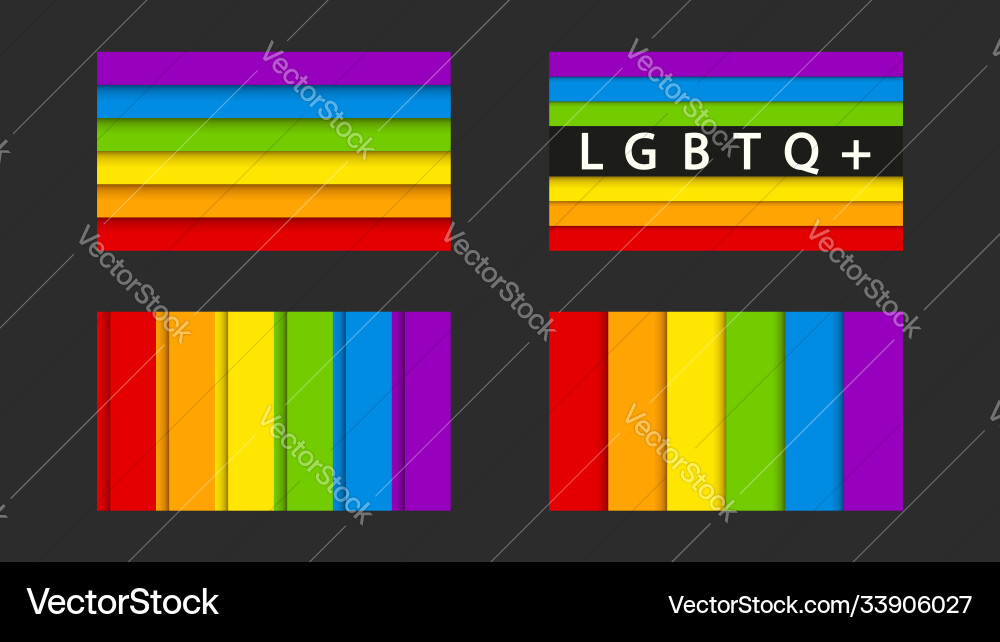 LGBTQ+ Pride Flags Set Vector Image