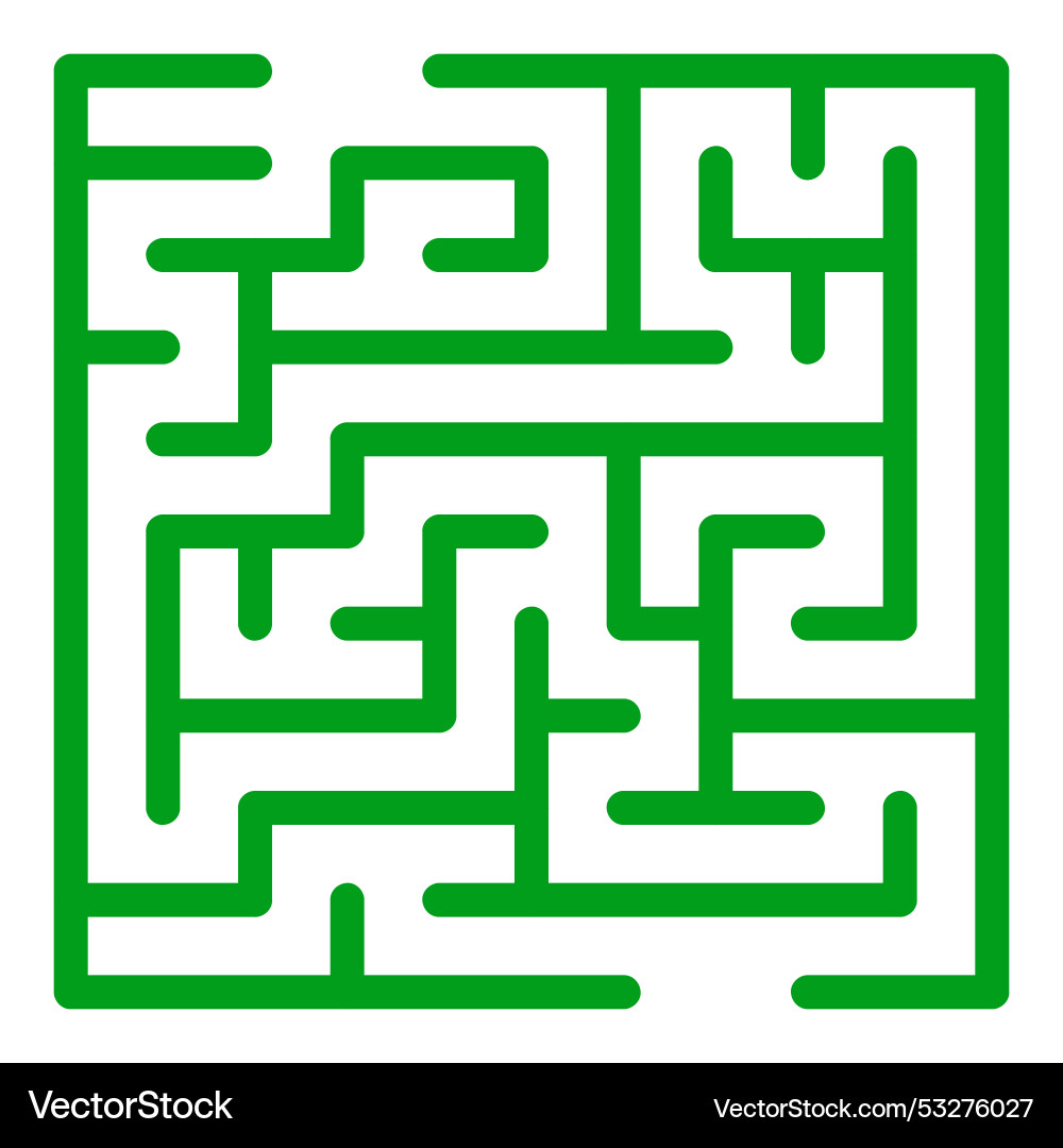 Maze shape design element there is one entrance Vector Image