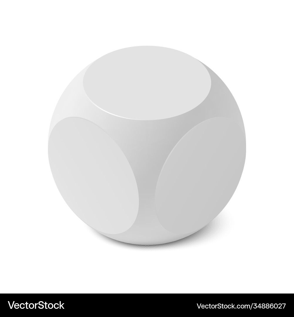 One isometric cube with rounded edges and angles One isometric cube with rounded edges and angles vector image