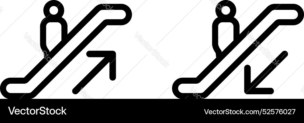 Simple classic escalator symbols up and down Vector Image