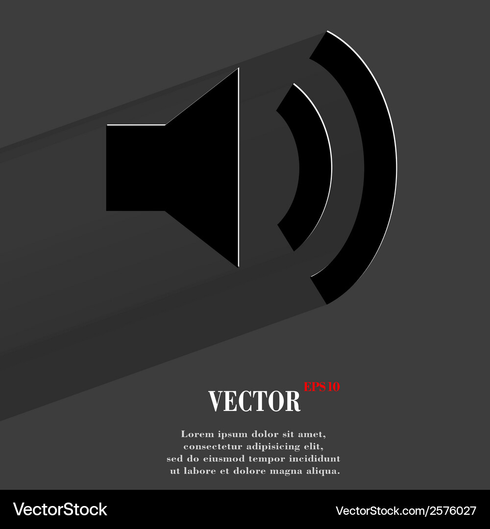 Speaker flat modern web button with long shadow Vector Image
