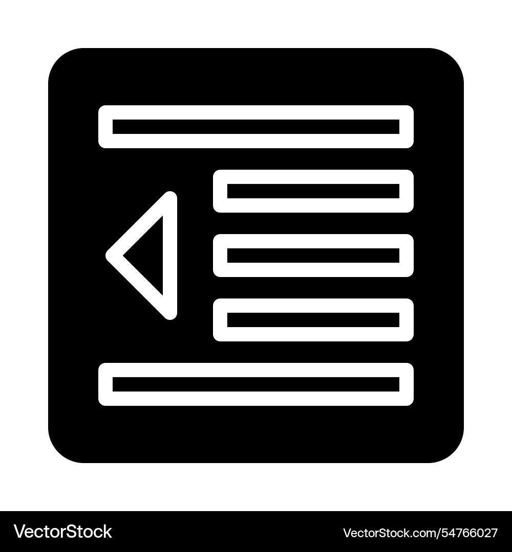 Text indent left icon concept of formatting vector image