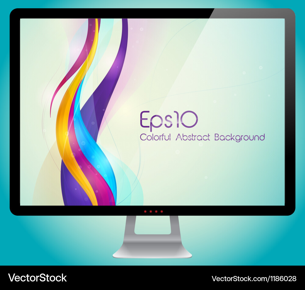 Abstract Colorful Background with Monitor vector image