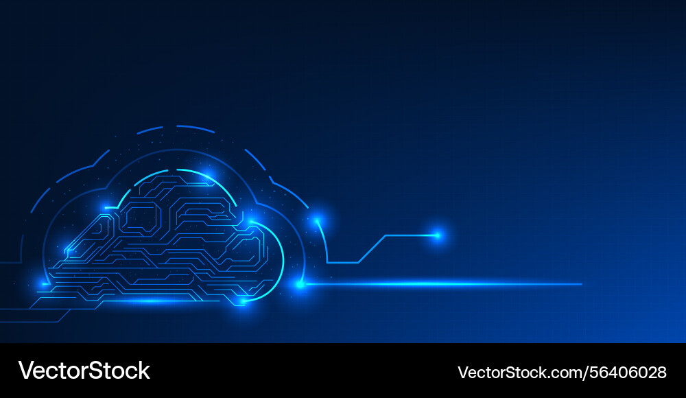 Cloud computing technology in the form of digital Cloud computing technology in the form of digital vector image